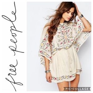 Free People Frida Embroidered Mini Dress {Ivory} S